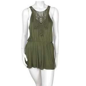 Women's Olive Green Jumpsuit Romper Shorts  Size Medium
